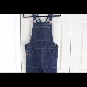 Madewell Flea Market Flare dark denim overalls